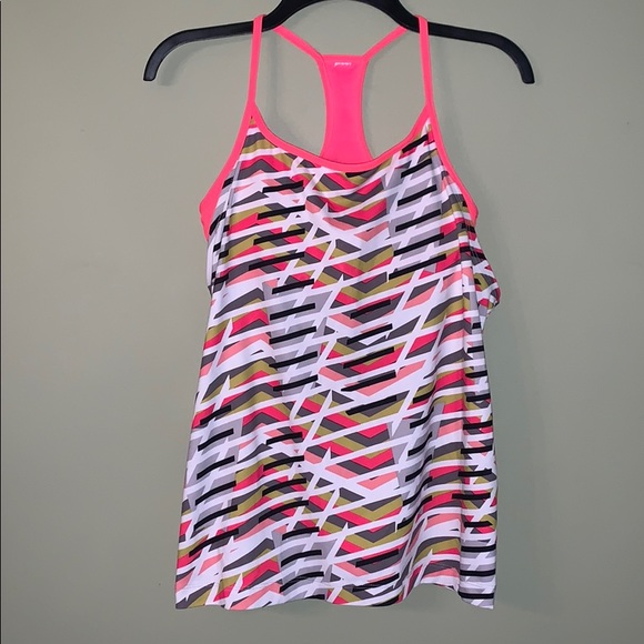 Fabletics Neon Patterned Racerback Tank Top, Size M - Picture 3 of 6